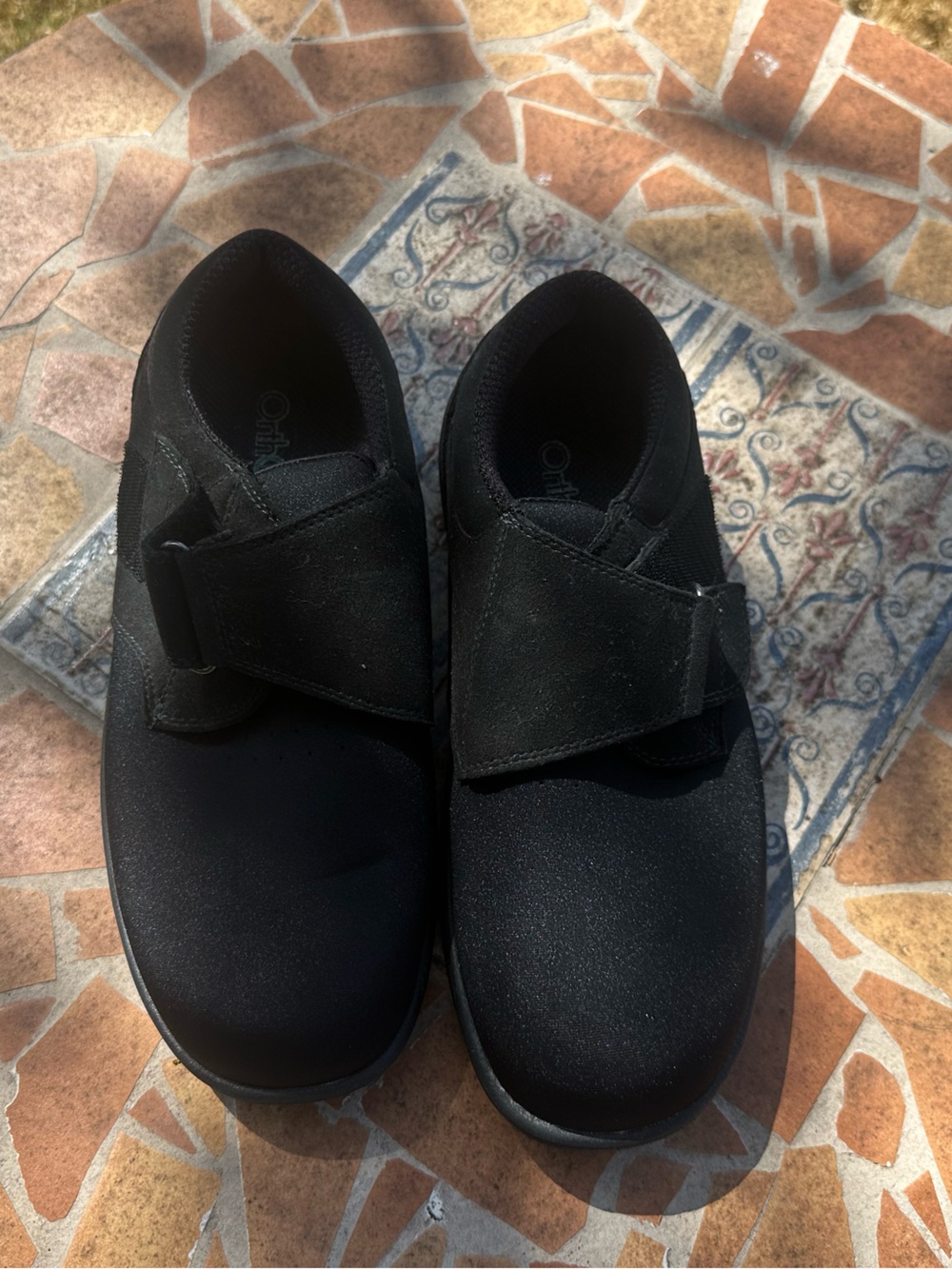 Orthodox feet Men's Black Comfort Velcro Shoes